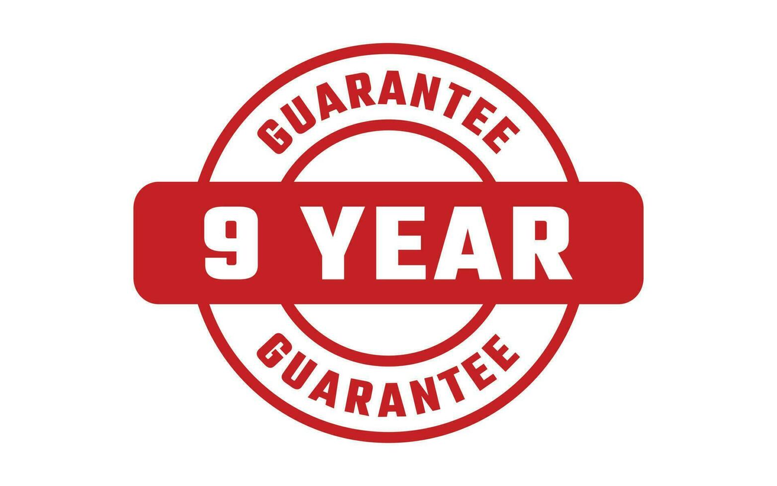 9 Year Guarantee Rubber Stamp vector