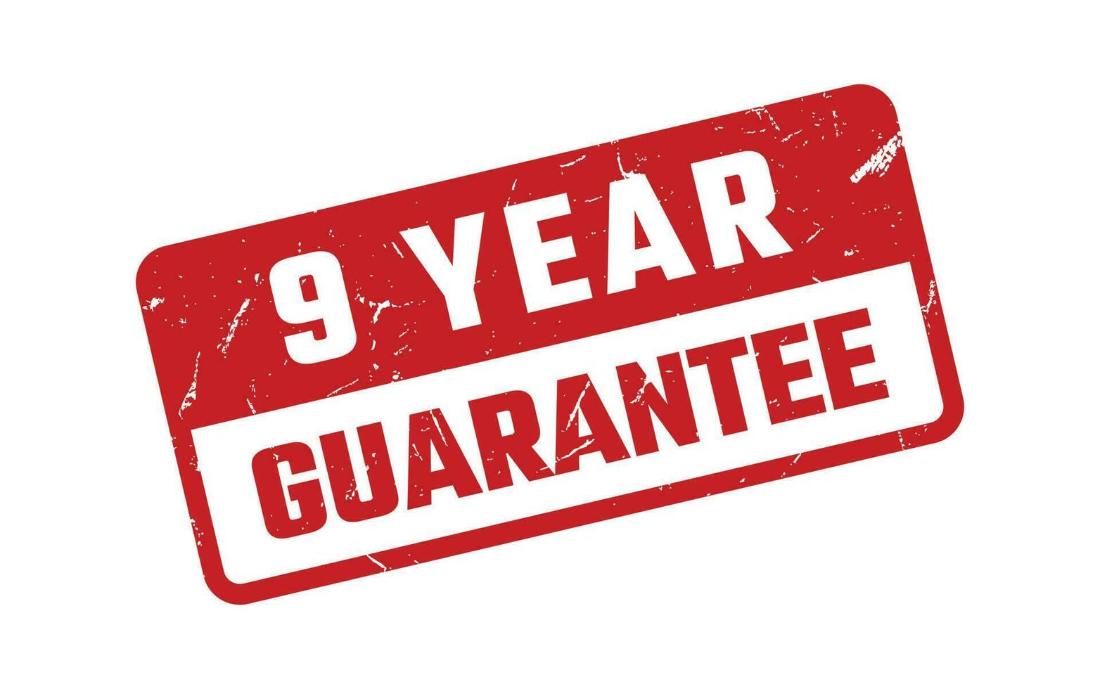9 Year Guarantee Rubber Stamp vector