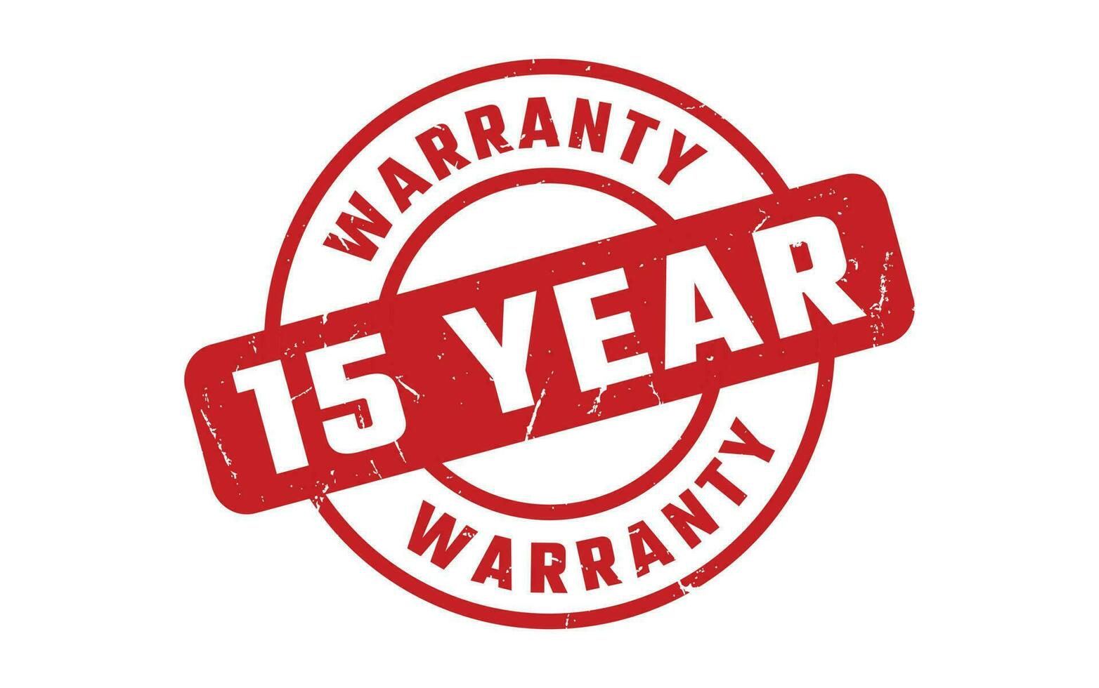 15 Year Warranty Rubber Stamp vector