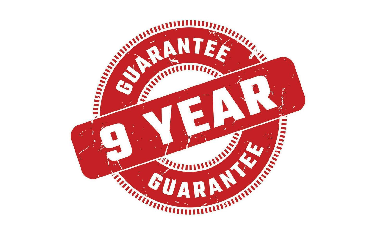 9 Year Guarantee Rubber Stamp vector