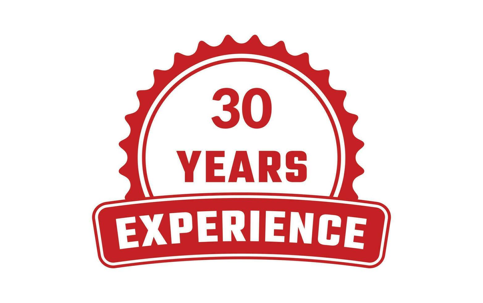 30 Years Experience Rubber Stamp vector