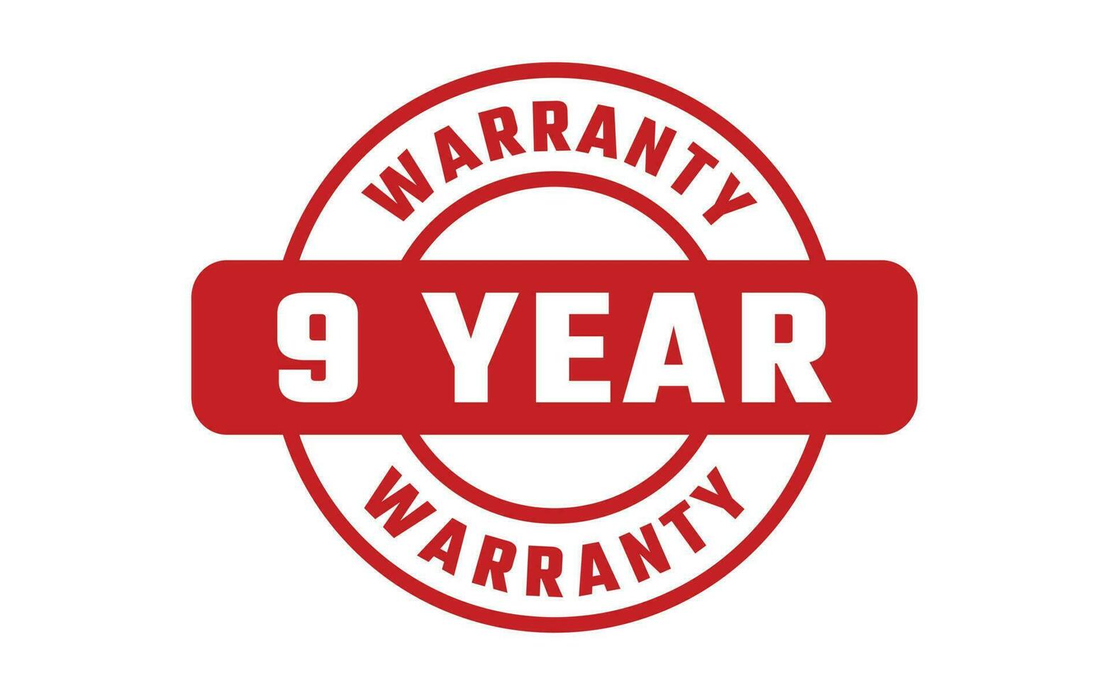 9 Year Warranty Rubber Stamp vector