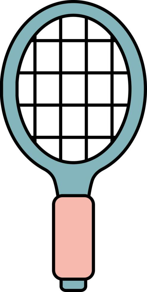 Flat Style Tennis Racket Blue And Pink Icon. vector