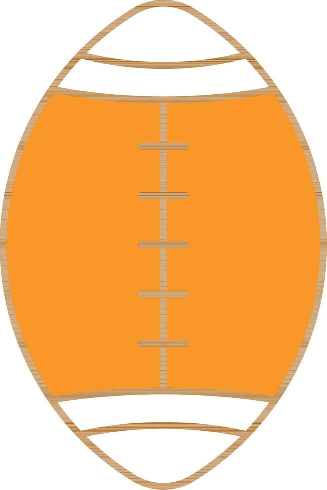 Rugby Ball Icon In Orange And White Color. vector