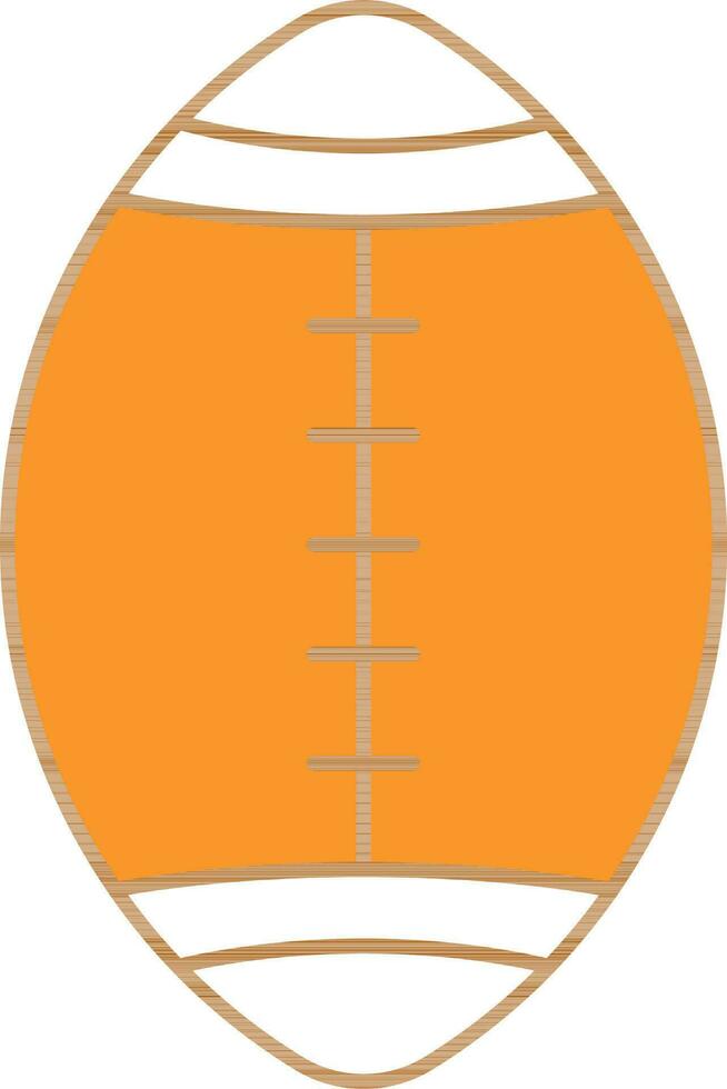 rugby pelota icono en naranja y blanco color. vector