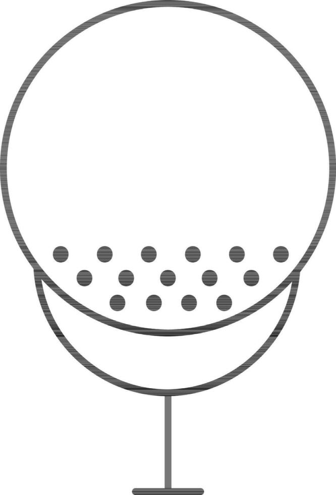 Golf Ball Tee Icon In Black Line Art. vector
