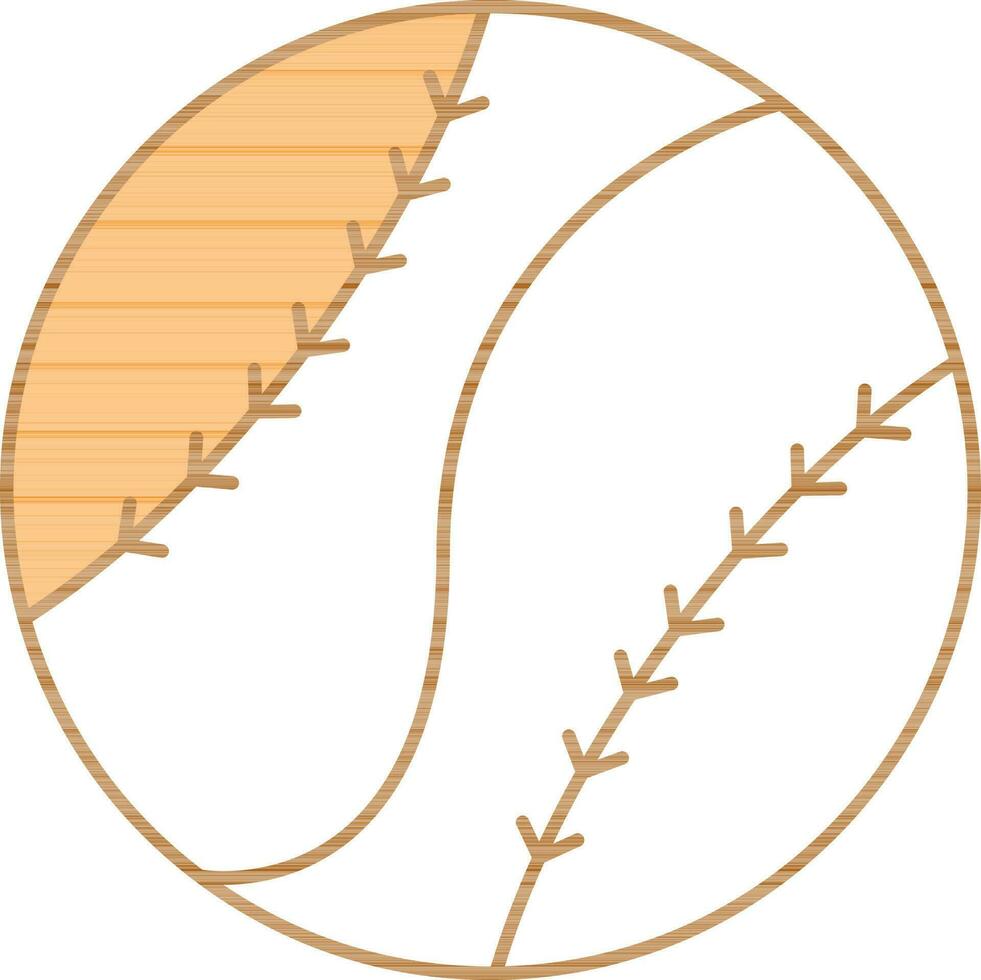 Baseball Icon In Orange And White Color. vector