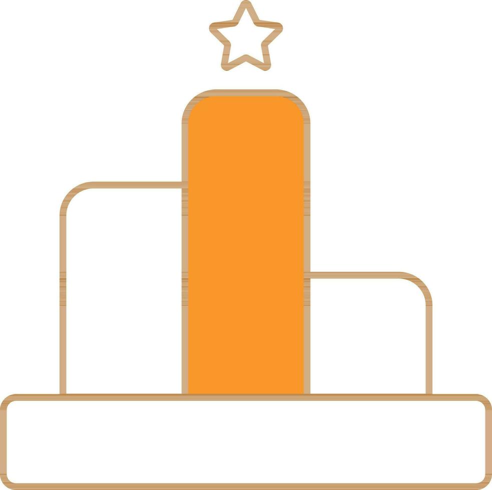 ganador podio icono en naranja y blanco color. vector
