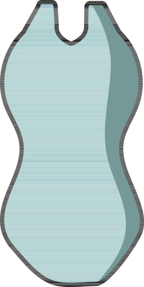 Tranquil Blue Bodysuit Icon In Flat Style. vector