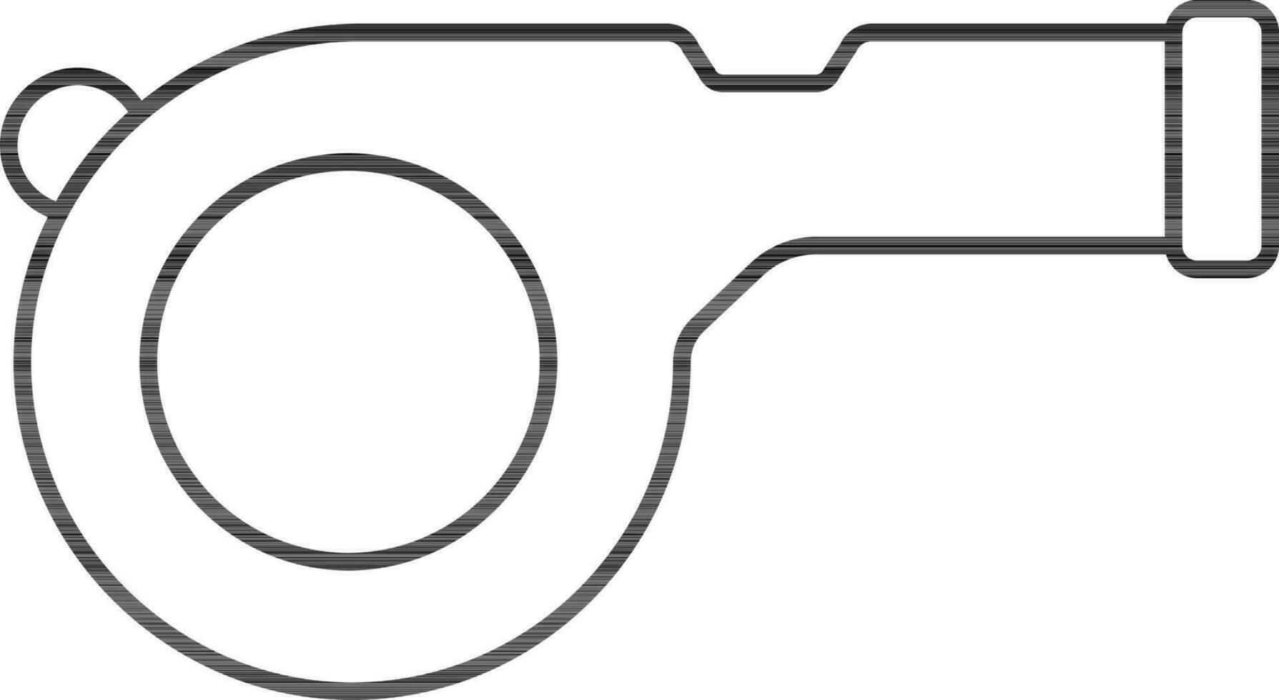 Black Line Art Illustration of Whistle Icon. vector