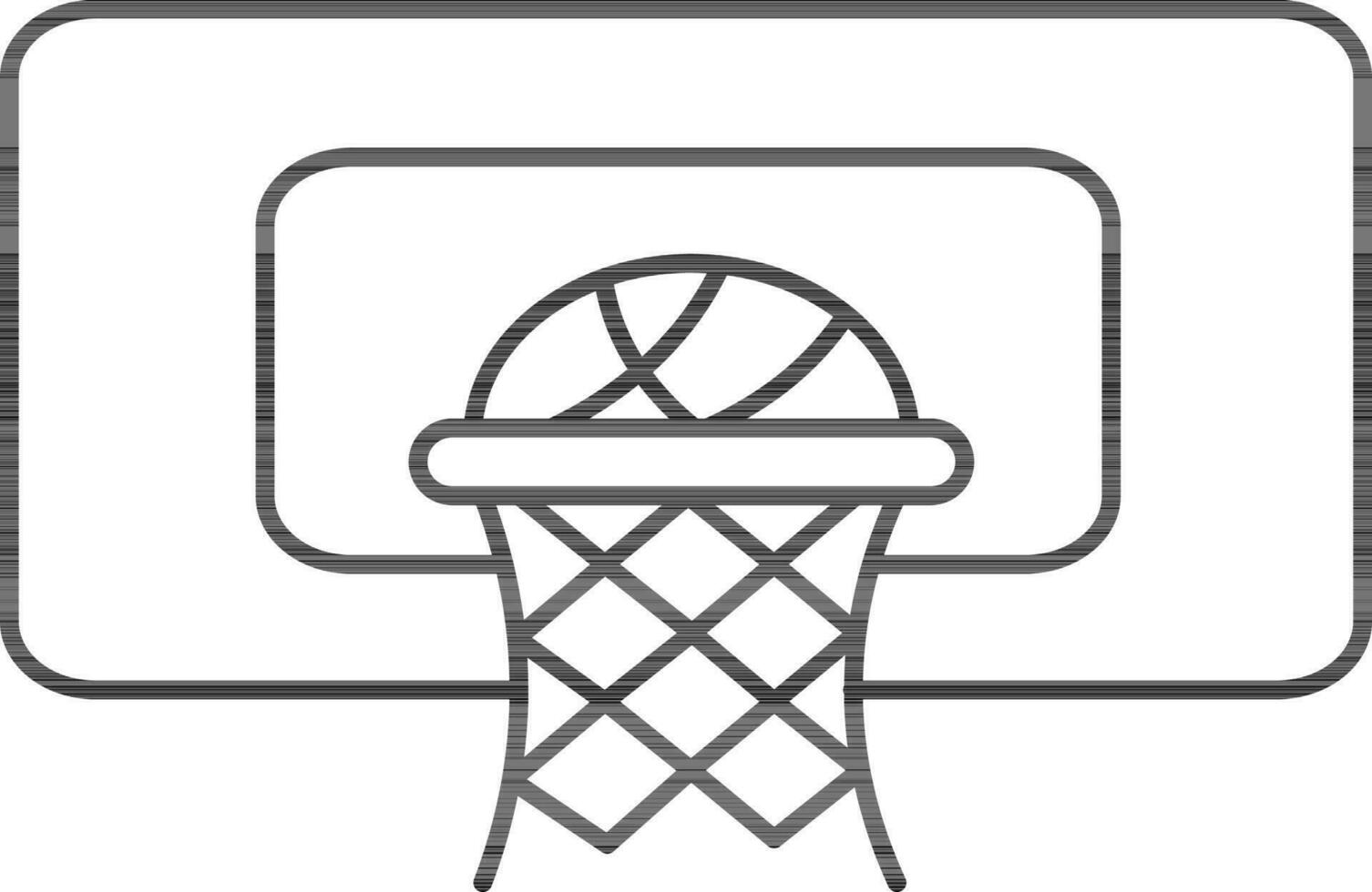 Basketball Net Icon In Black Line Art. vector