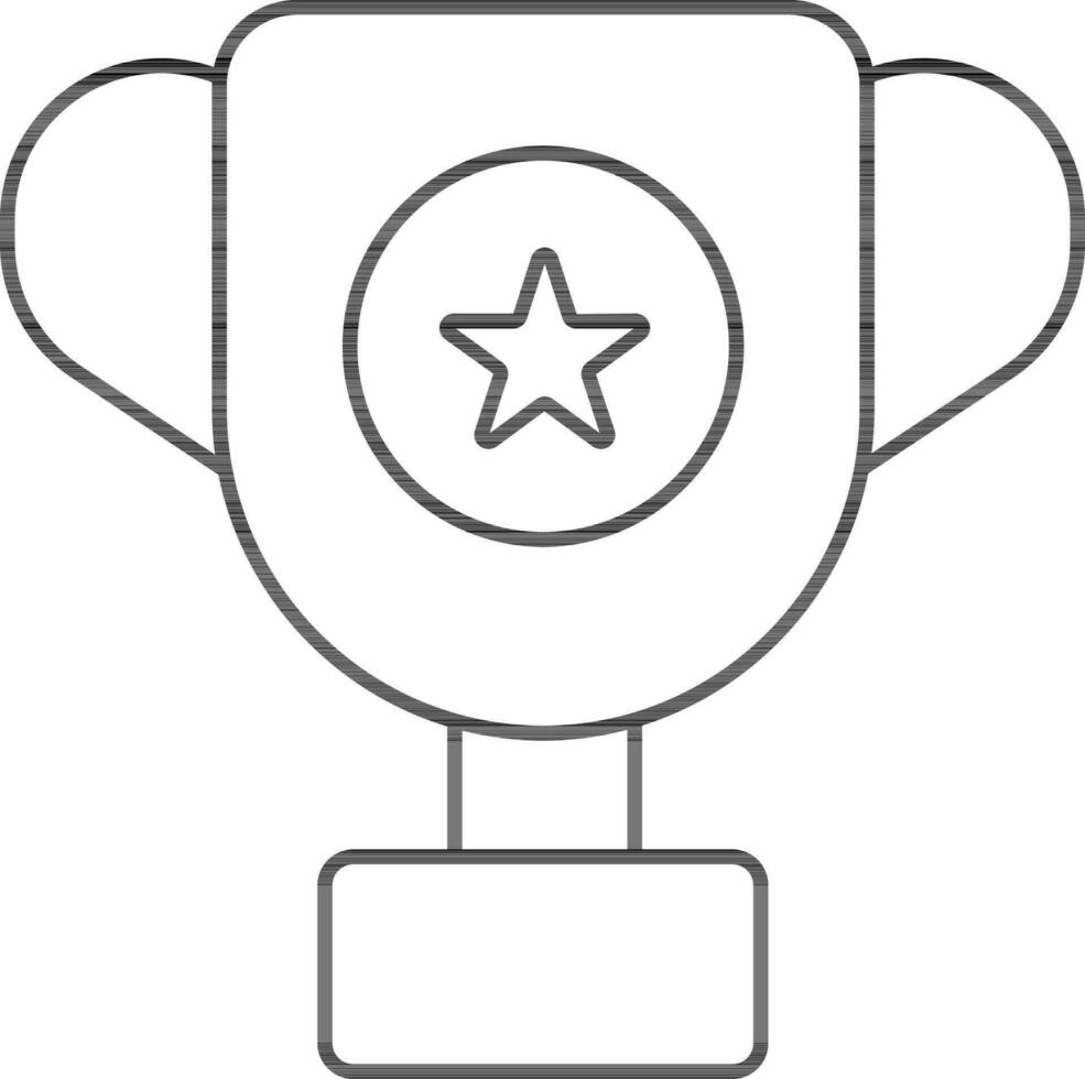 Trophy Icon In Black Outline. vector