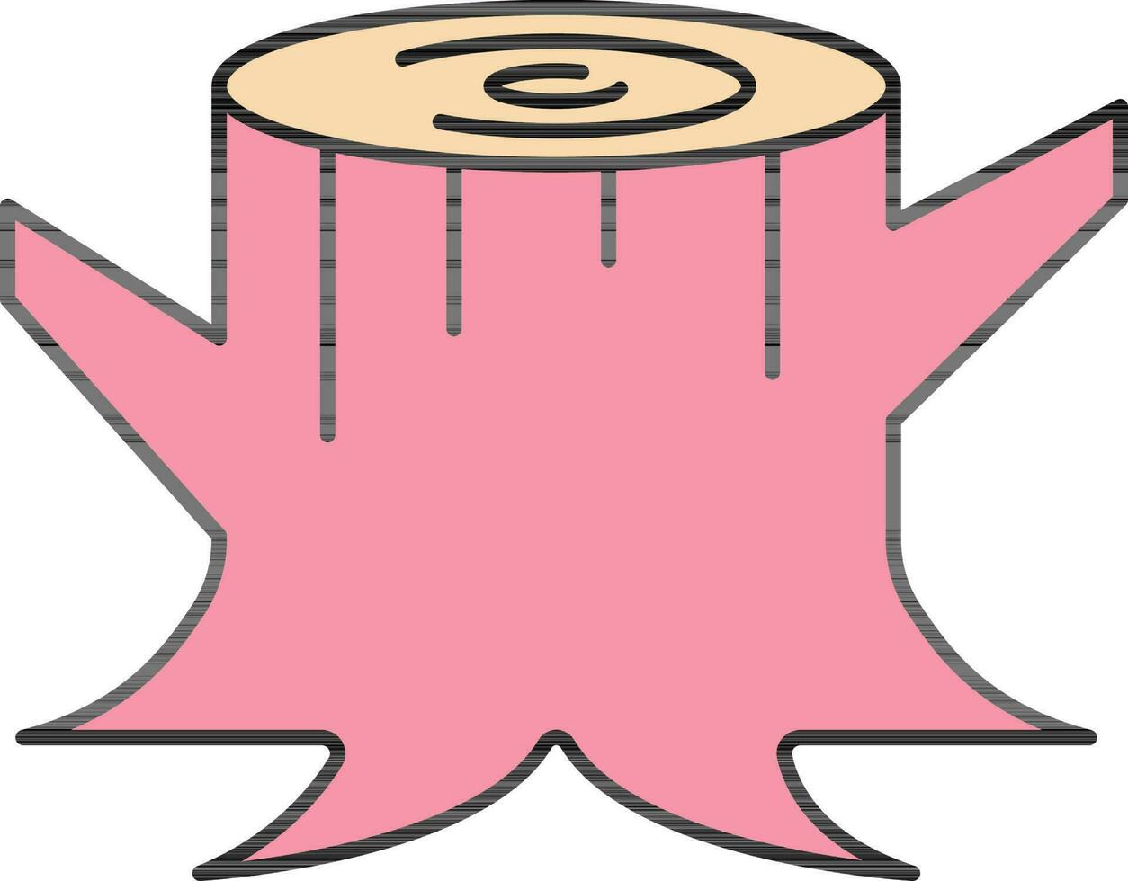 Tree Stump Icon In Pink Color. vector