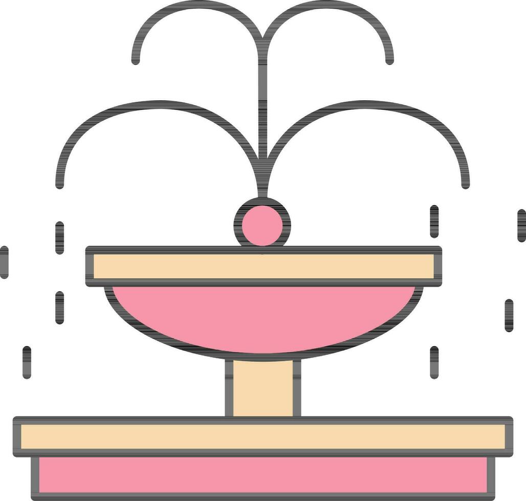 Fountain Icon Or Symbol In Flat Style. vector