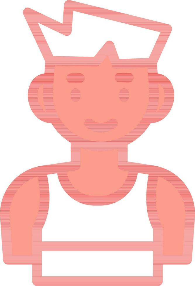 Sports Man Or Athletics Icon In Red And White Color. vector