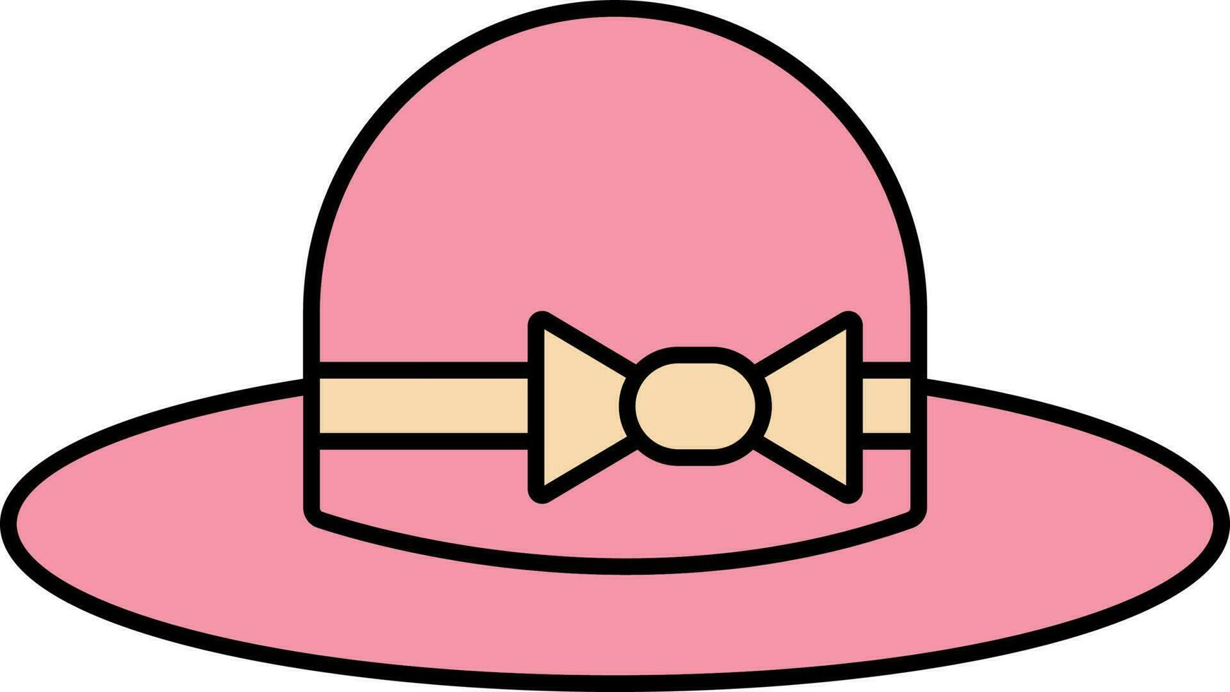 Female Hat Icon In Pink Color. vector