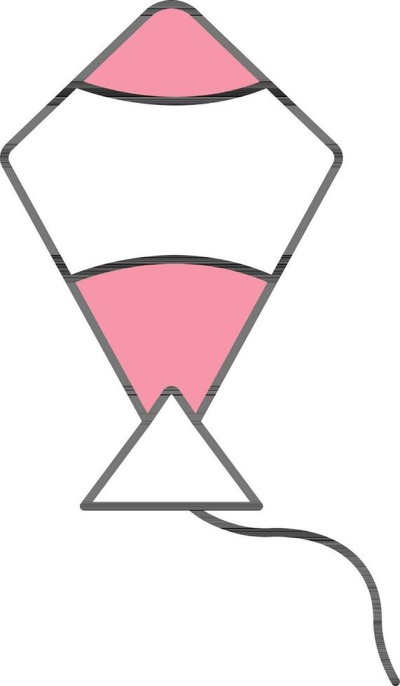 Illustration of Kite Icon In White And Pink Color. vector