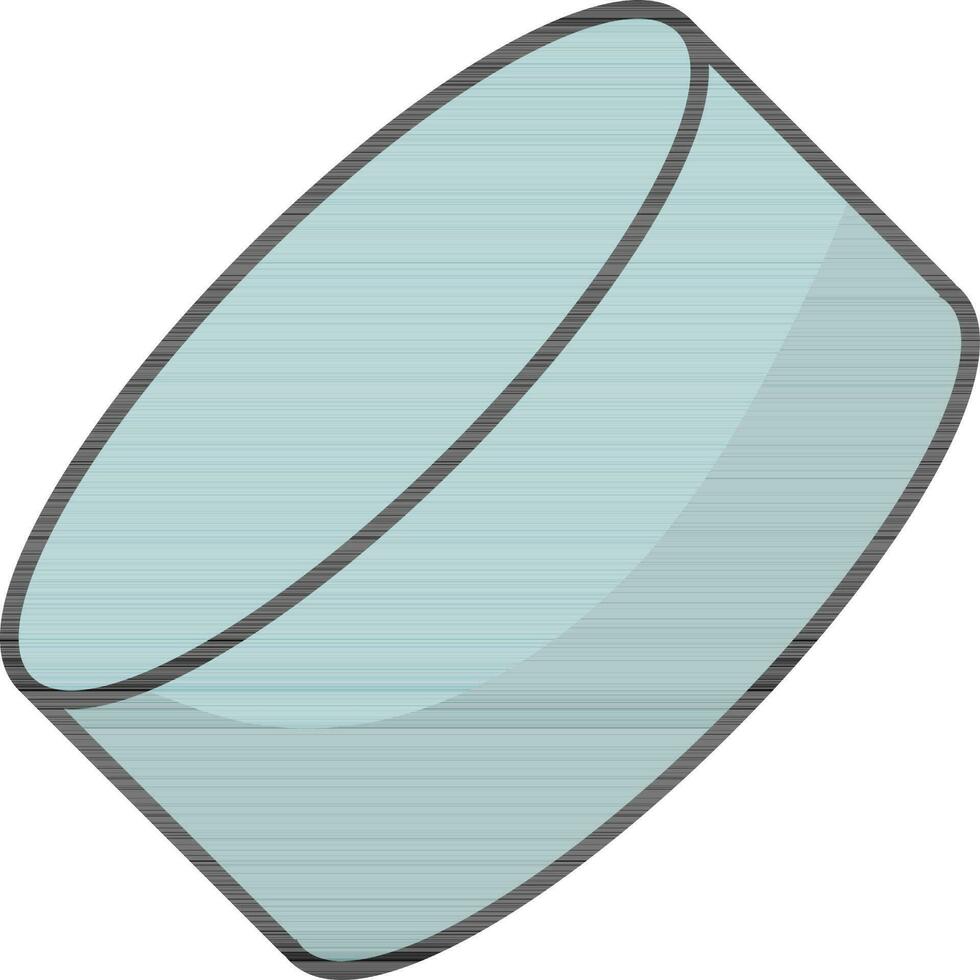 Blue Hockey Puck Icon Or Symbol In Flat Style. vector