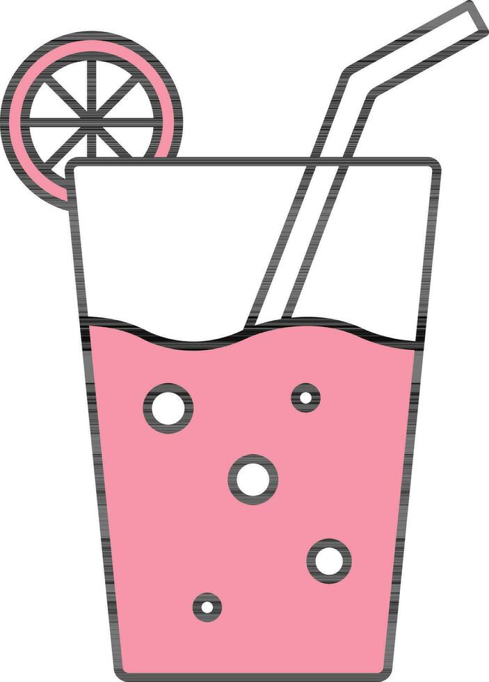 Lemonade Glass Icon In Pink And White Color. 24454993 Vector Art at