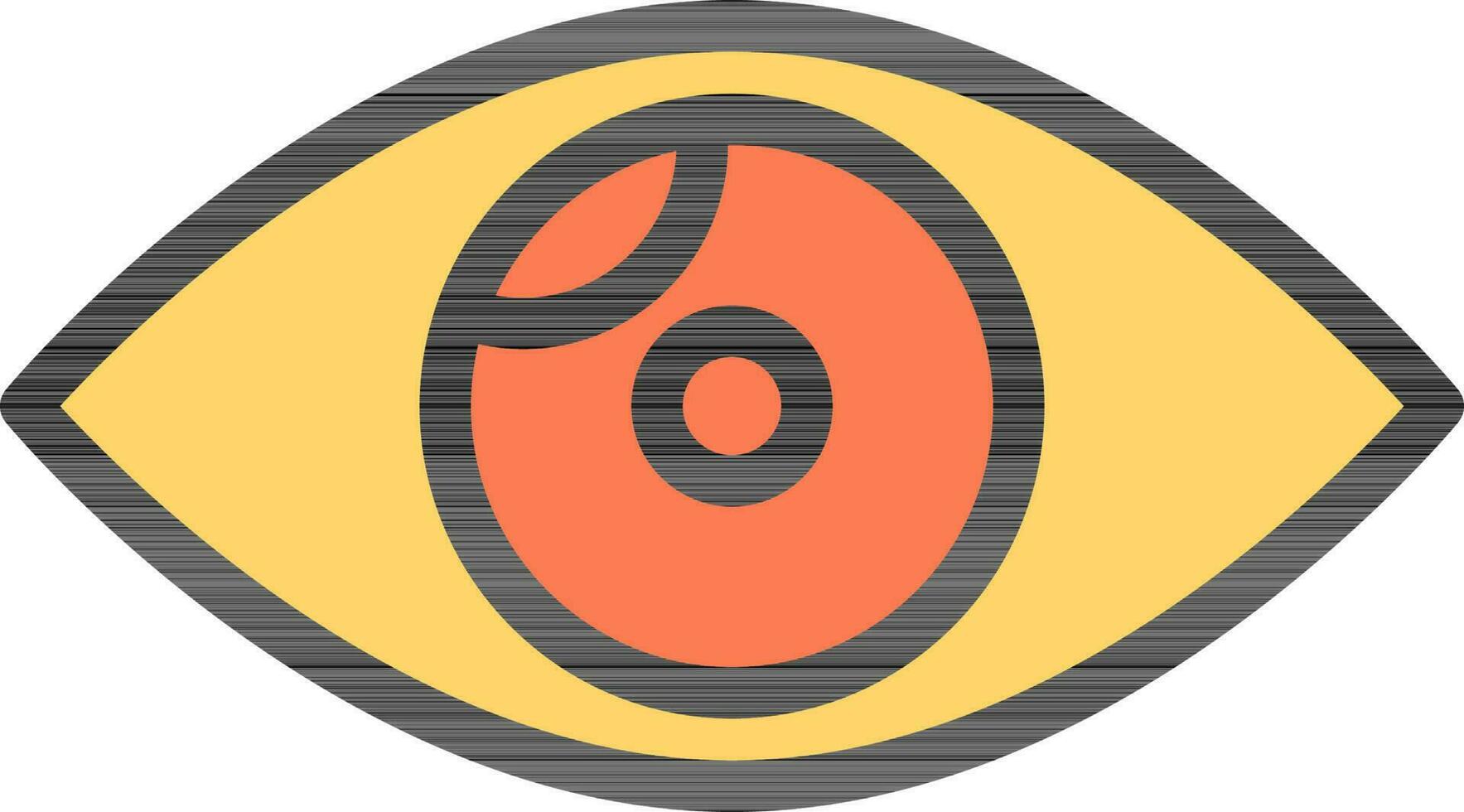 Illustration Of Eye Icon In Yellow And Orange Color. vector