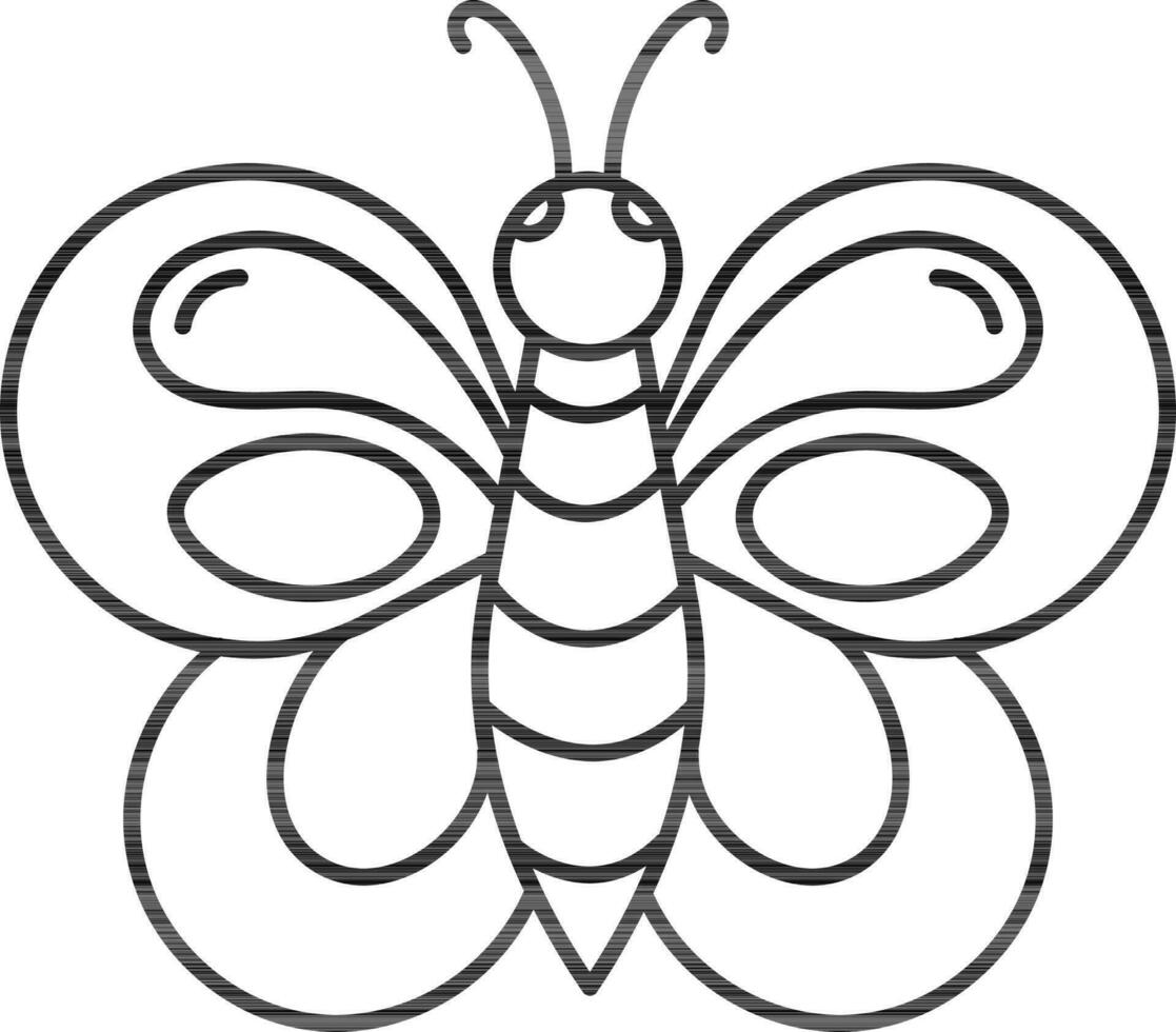 Isolated Butterfly Icon In Line Art. vector