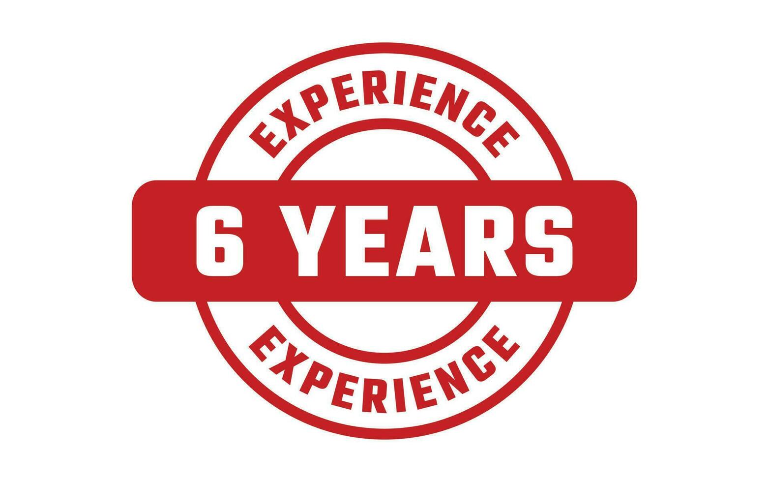 6 Years Experience Rubber Stamp vector