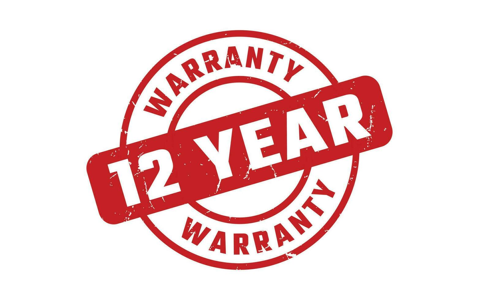 12 Year Warranty Rubber Stamp vector