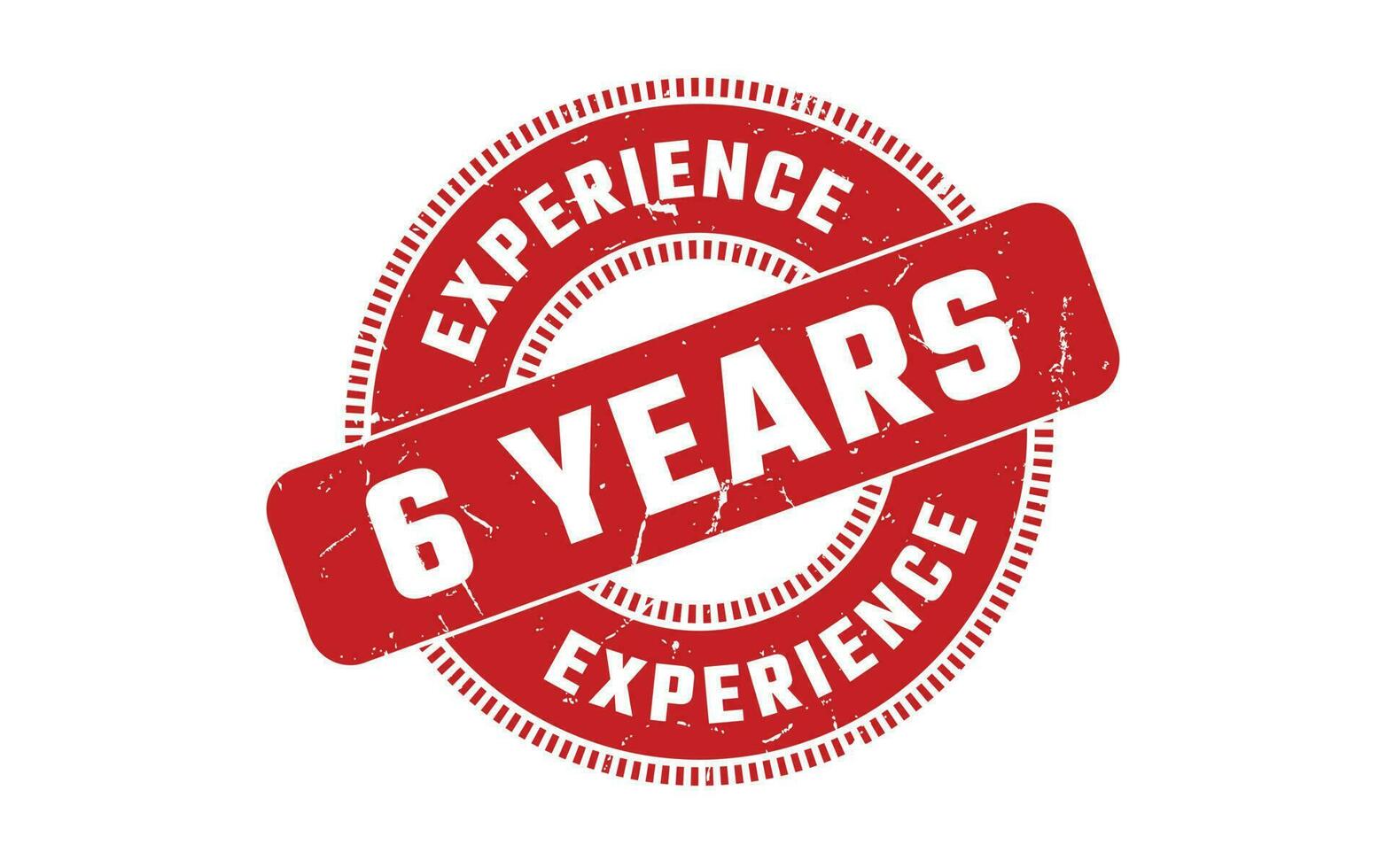 6 Years Experience Rubber Stamp vector