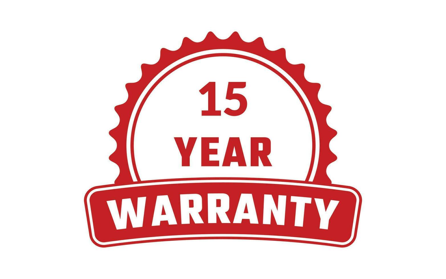 15 Year Warranty Rubber Stamp vector