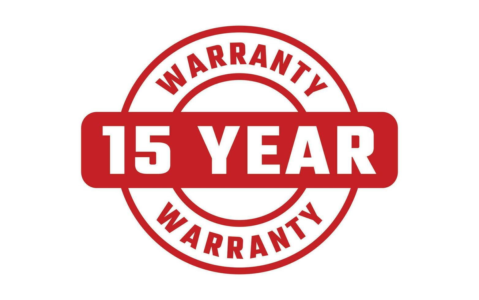 15 Year Warranty Rubber Stamp vector