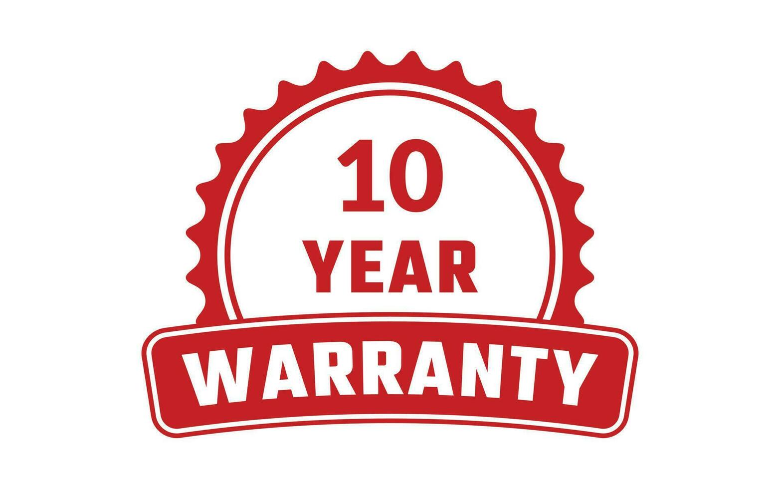10 Year Warranty Rubber Stamp vector