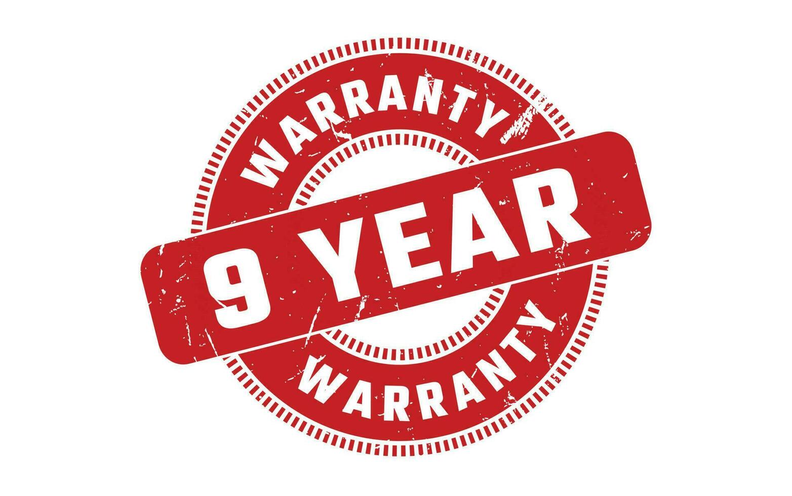 9 Year Warranty Rubber Stamp vector