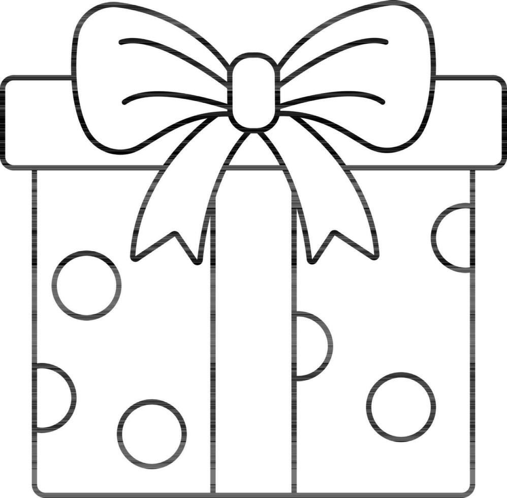 Gift Box Icon In Black Outline. vector