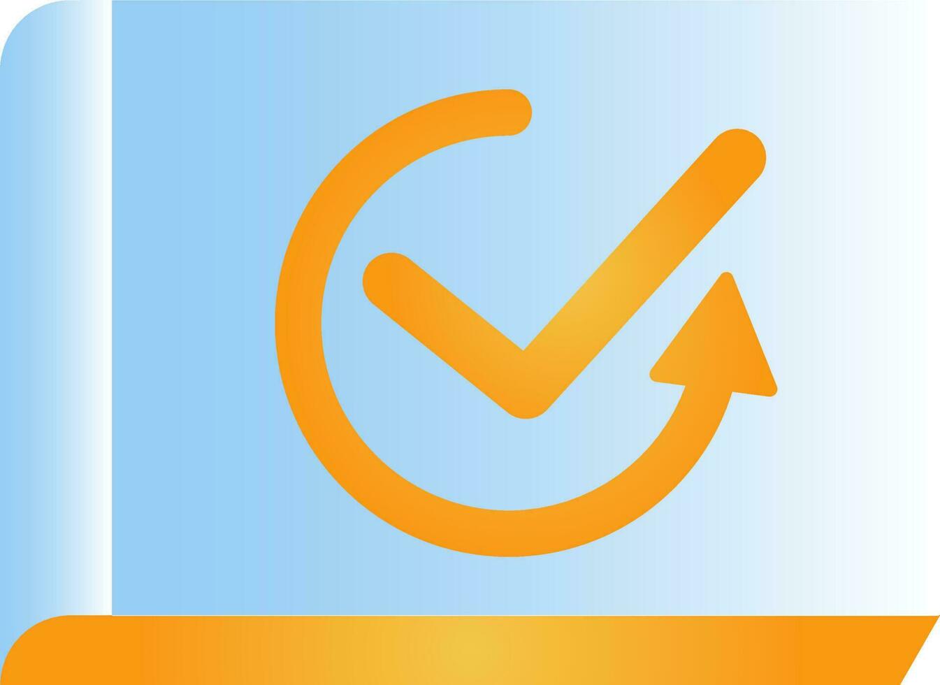 Confirm Book Reload Icon In Blue And Orange Gradient Color. vector