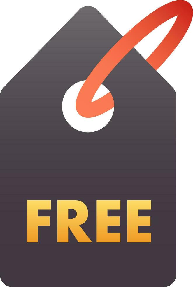 Free Tag Colorful Icon In Flat Style. vector
