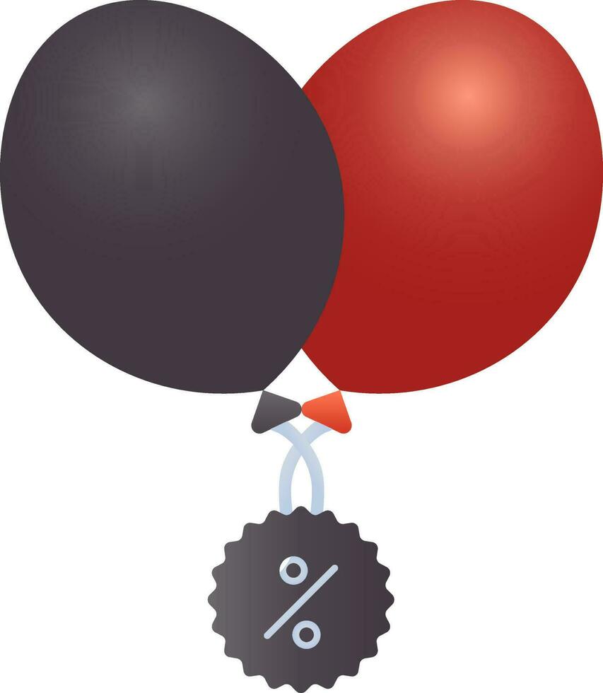 Discount Offer Sticker Balloons In Red And Grey Color. vector