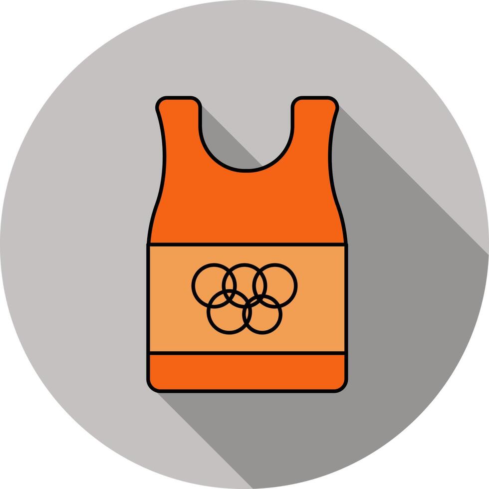 Olympic T-Shirt Icon In Orange Color. vector