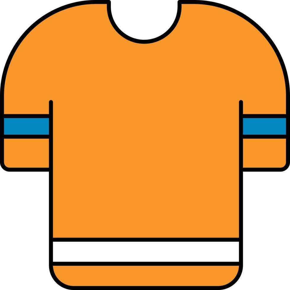 Orange Color T-Shirt Icon In Flat Style. vector