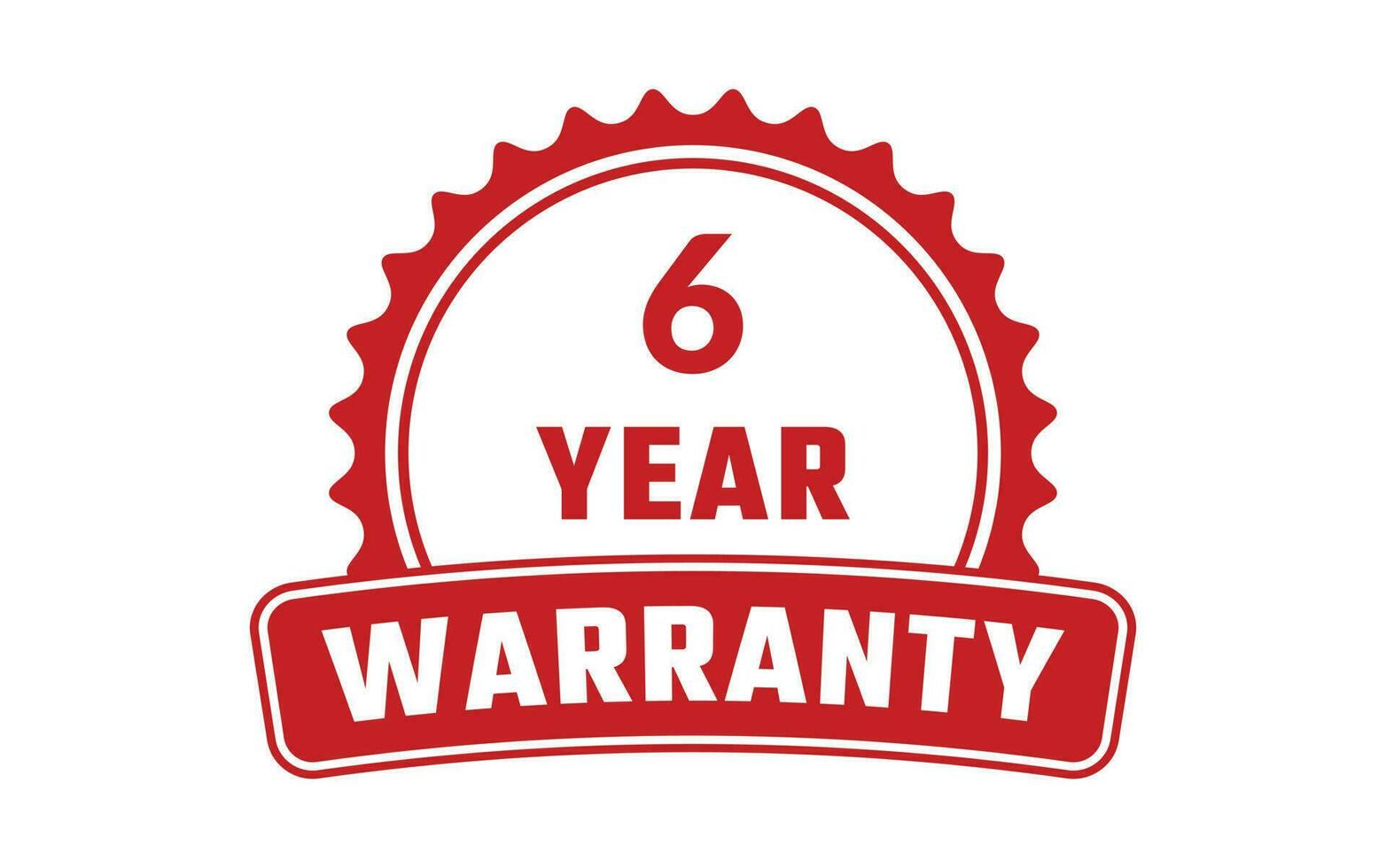 6 Year Warranty Rubber Stamp vector