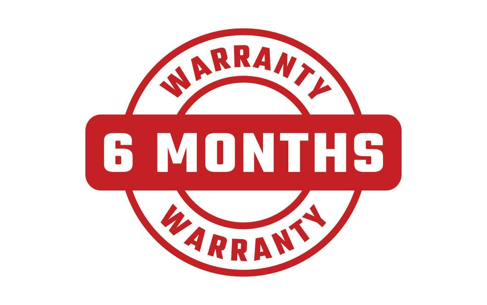 6 months warranty Rubber Stamp vector