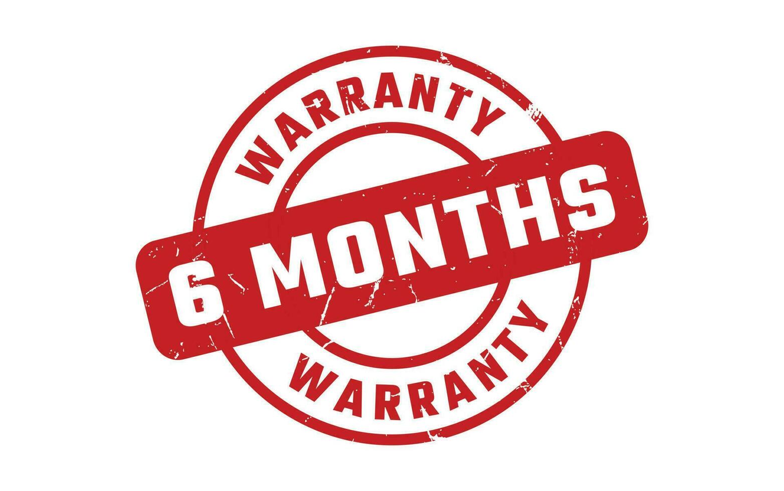 6 months warranty Rubber Stamp vector