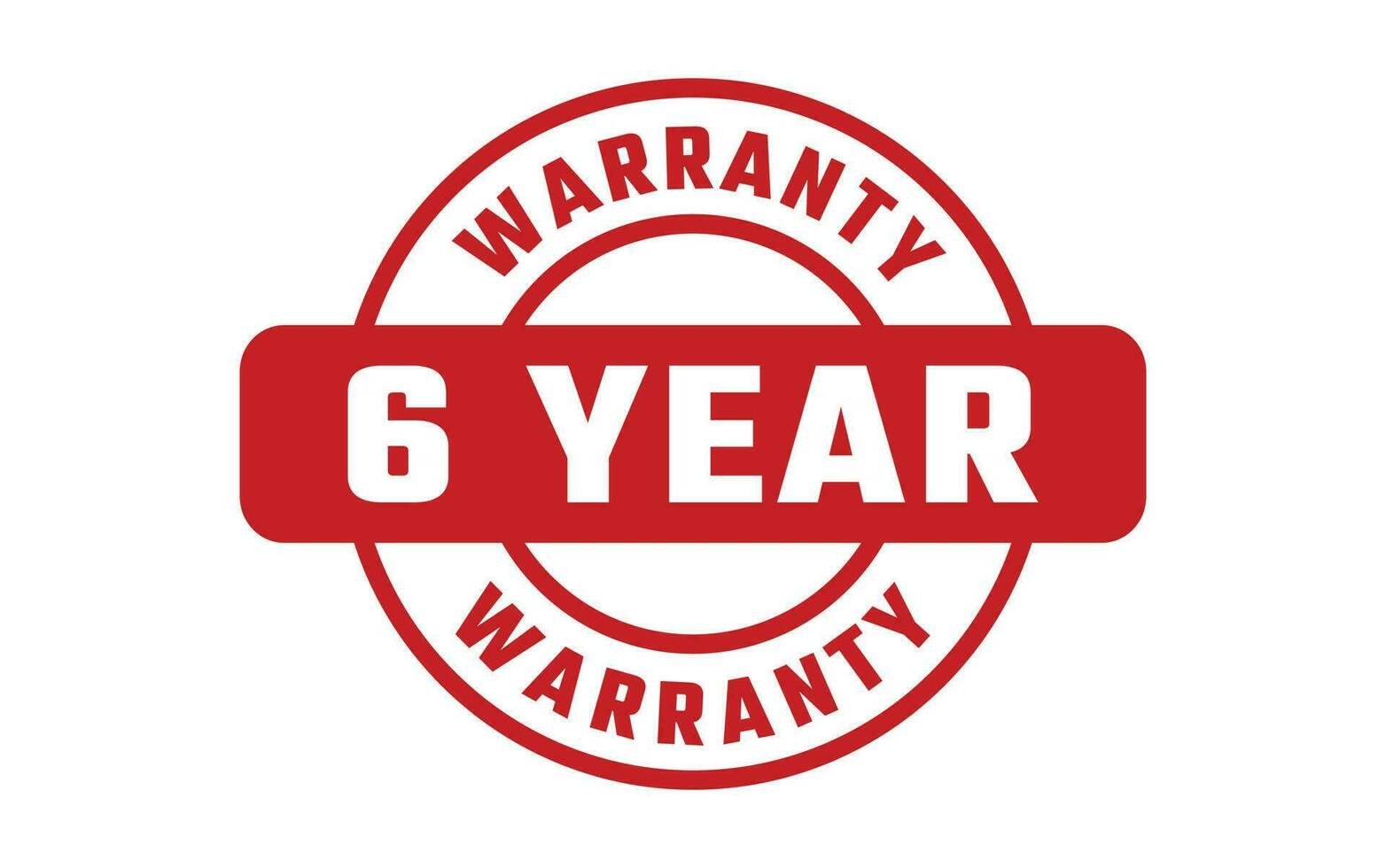 6 Year Warranty Rubber Stamp vector