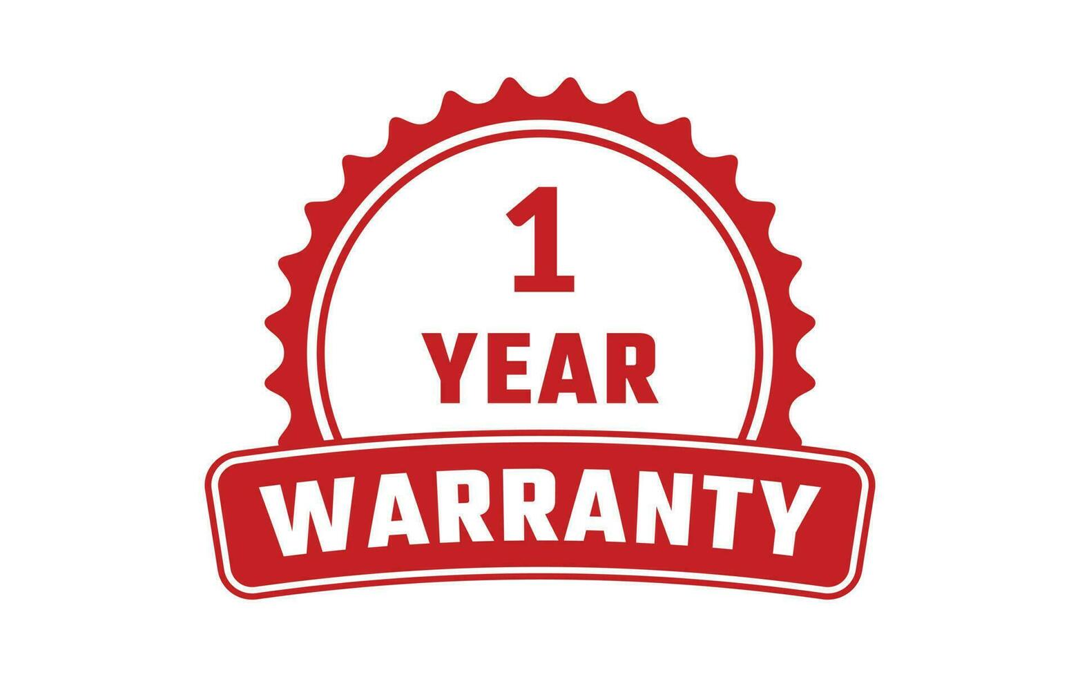 1 Year Warranty Rubber Stamp vector