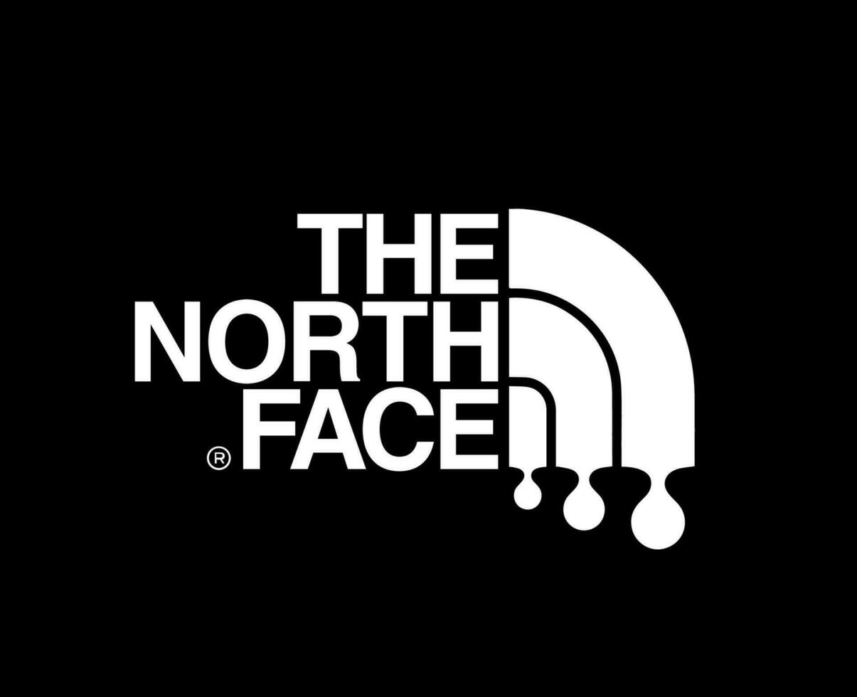 The North Face Brand Symbol Logo With Name White Clothes Design Icon Abstract Vector Illustration With Black Background