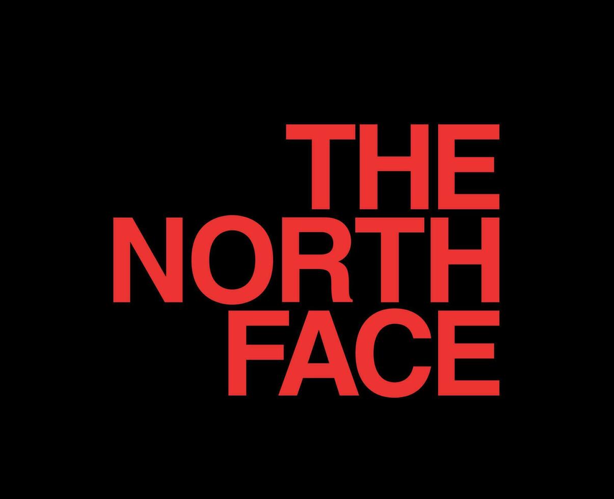 The North Face Brand Logo Name Red Symbol Clothes Design Icon Abstract Vector Illustration With Black Background