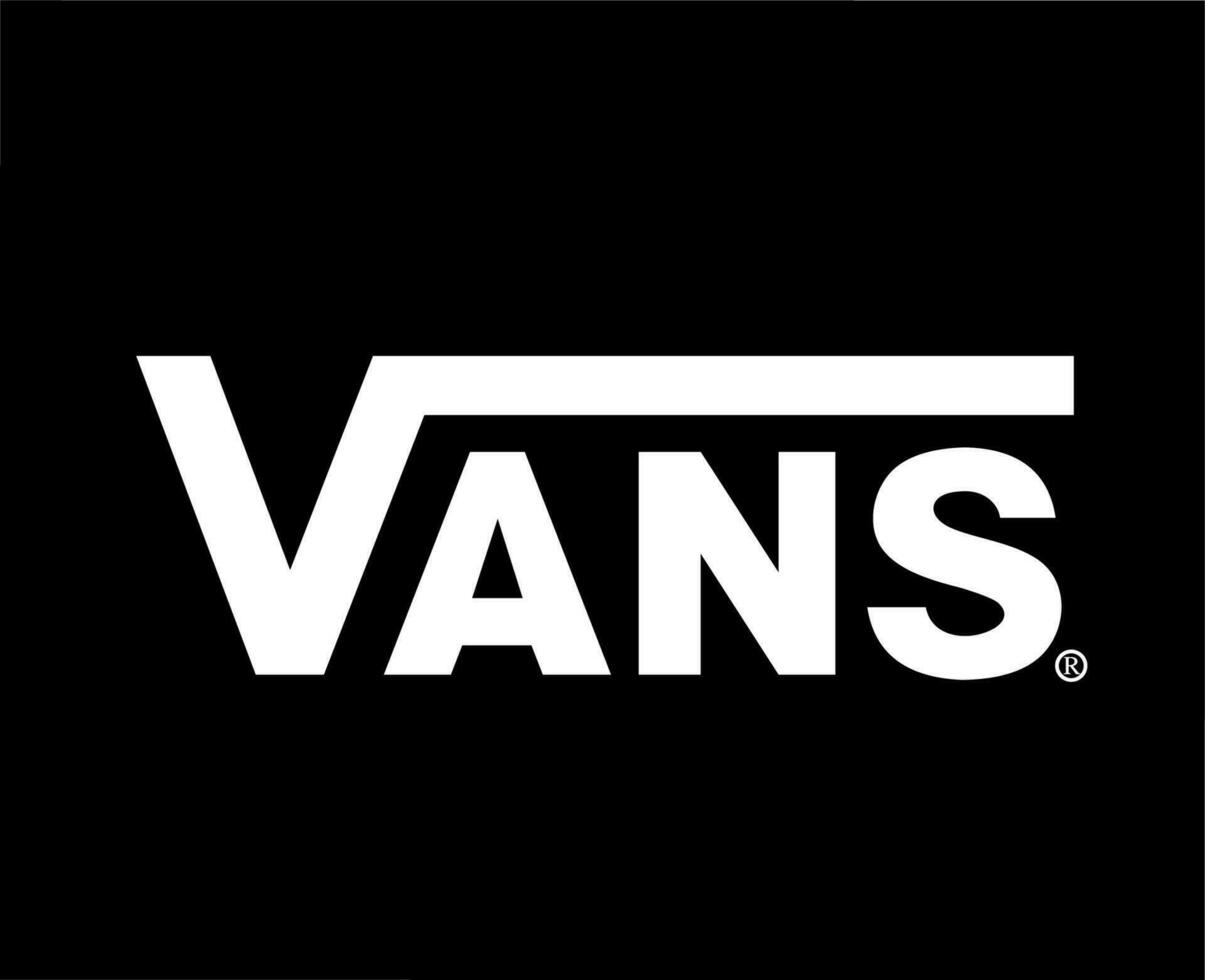 Vans Brand Logo White Symbol Clothes Design Icon Abstract Vector Illustration With Black Background