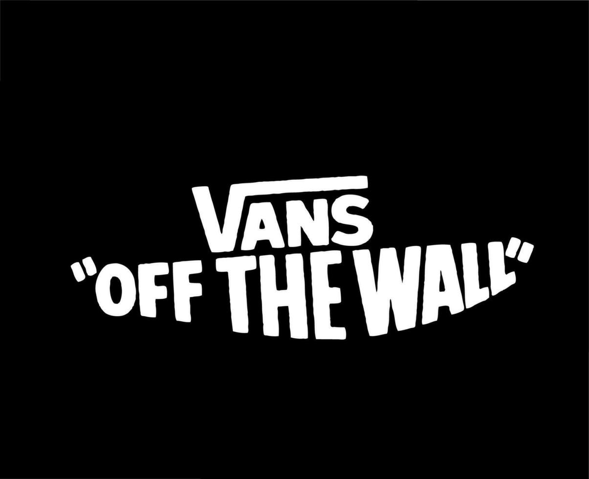 Vans Off The Wall Brand Logo Name White Symbol Clothes Design Icon Abstract Vector Illustration With Black Background