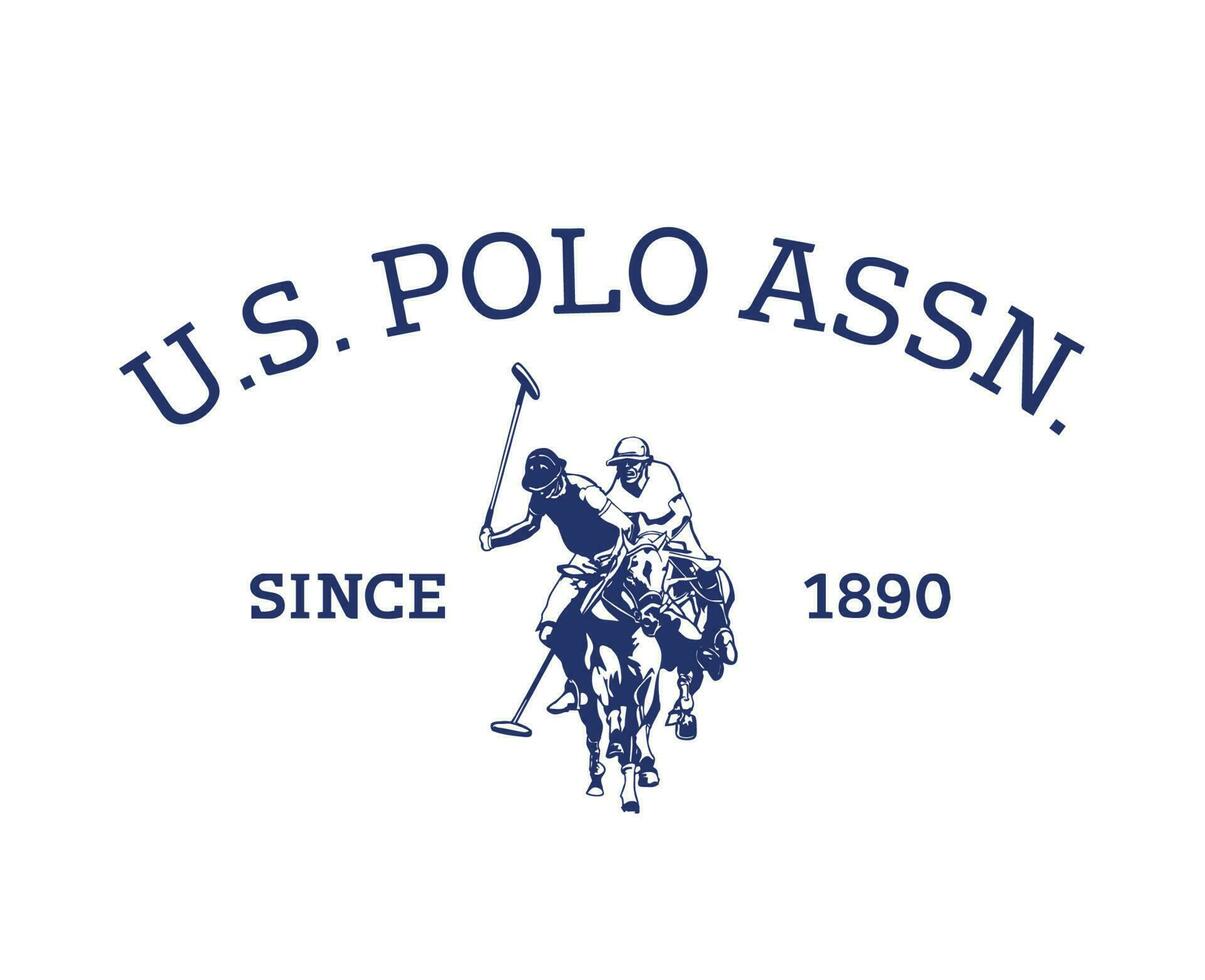 nosotros polo asno marca símbolo con nombre azul logo ropa diseño icono resumen vector ilustración