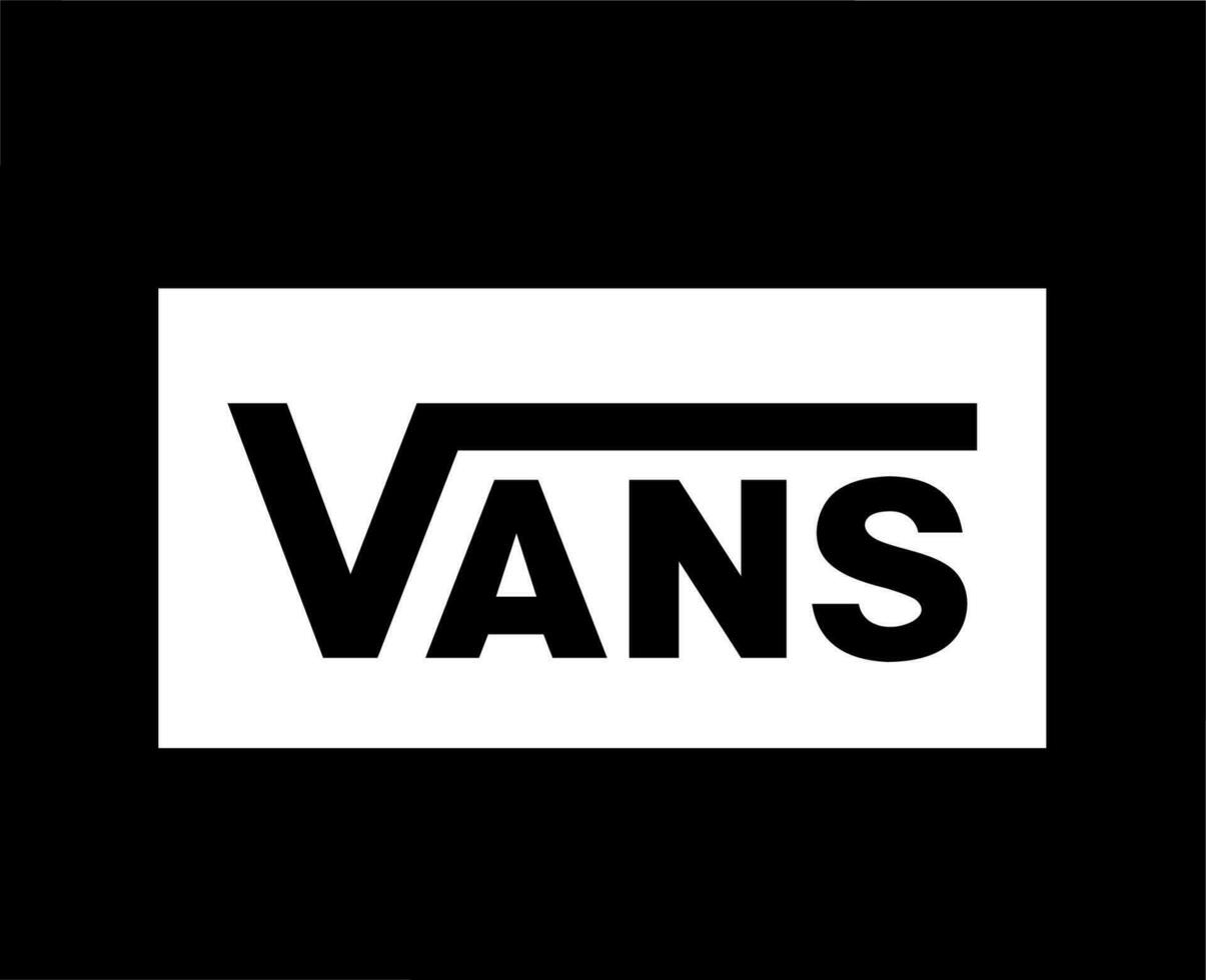 Vans Brand Logo White Symbol Design Icon Abstract Vector Illustration With Black Background