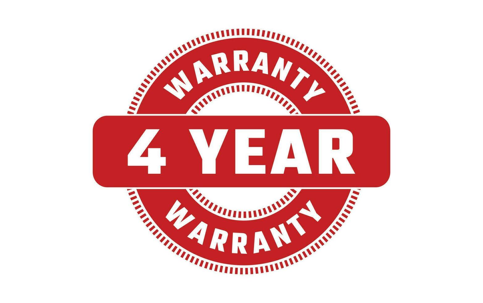 4 Year Warranty Rubber Stamp vector